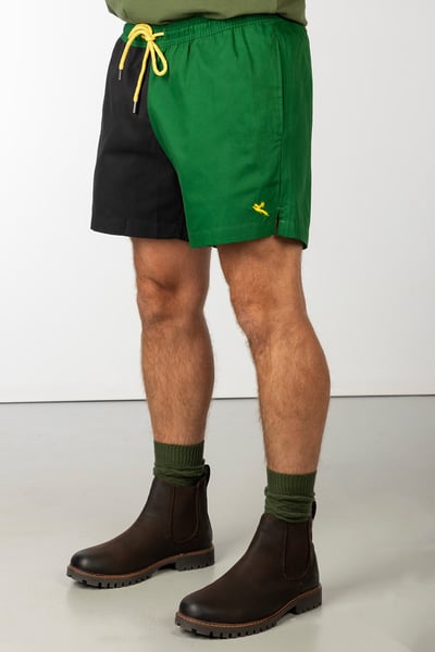 Herren-Rugbyshorts mit Viertelschnitt - Ganton - Grün/Schwarz