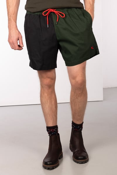 Herren-Rugbyshorts mit Viertelschnitt - Ganton - Dunkeloliv/Schwarz