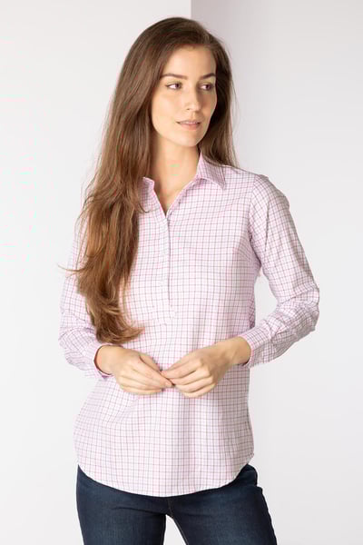 Ladies Hannah Country Overhead Shirt - Ellie Pink - Pink