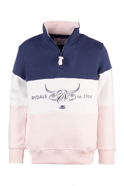 Girls Sweatshirt - Byland II - Highland Cow Denim/White/Soft Pink