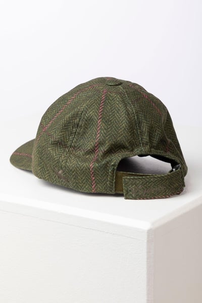 Ladies Tweed Print Baseball Cap - Danby - Olive