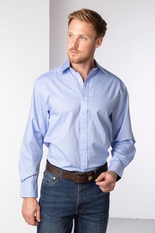 Men's Plain Blue Shirt