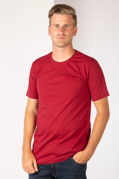 Men's Round Neck T-Shirt - Burgundy