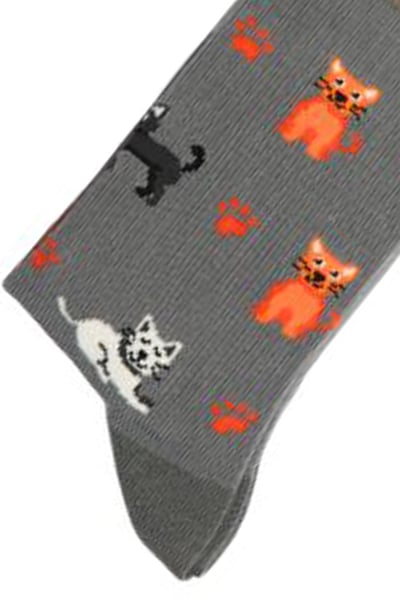 Ladies Bamboo Funky Socks - Crazy Cats