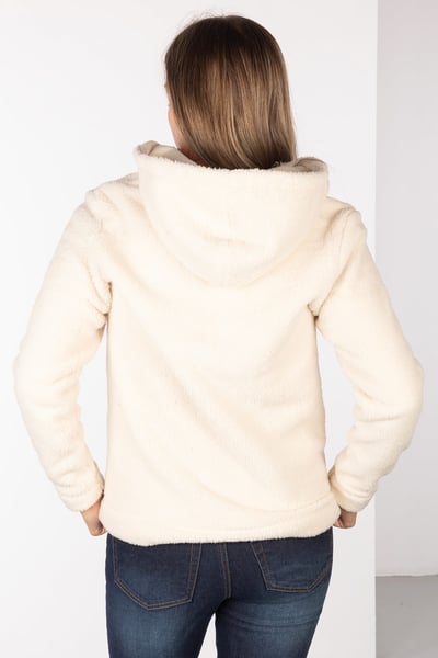 Ladies Hooded Fleece - Etton II - Cream