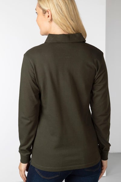 Ladies Charlie Long Sleeve Polo Shirt - Olive