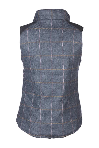 Ladies Padded Tweed Waistcoat - Haworth - Dark Blue