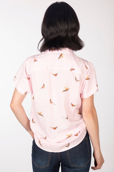 Ladies Floaty Short Sleeved Shirt - Wistow II - Pink Pheasant