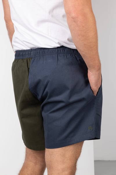 Rugby-Shorts aus Baumwolle im Viertelschnitt für Herren - Fordon - Marineblau/Oliv
