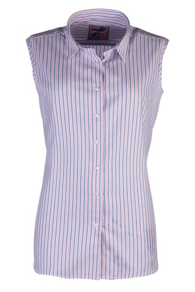 Ladies Hannah Sleeveless Country Shirt - Matilda - Matilda Blue/Pink