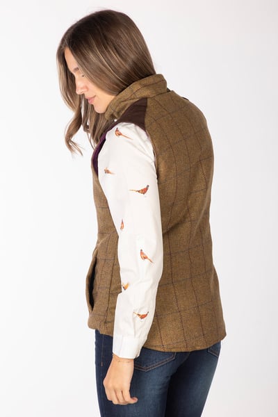 Gepolsterte Tweedweste für Damen - Haworth - Beige Tweed