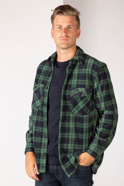 Men's Fleece Overshirt - Ulrome - Green/Navy