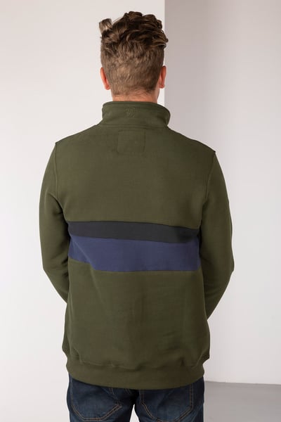 Sweat rayé pour homme - Beadlam - olive