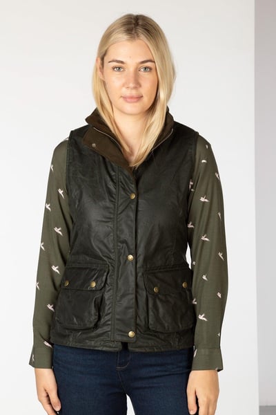 Gilet Wax Doublé Polaire Femme - Wrelton - olive