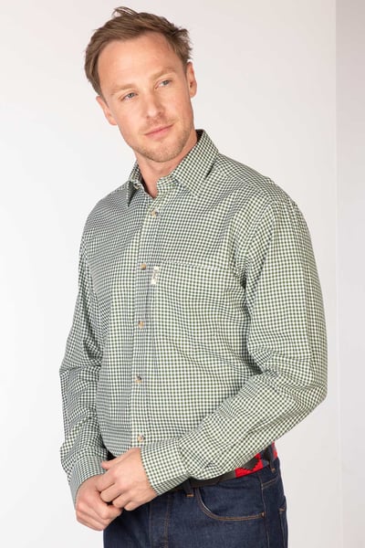 Men's Country Checked Shirt - Millington - Millington Olive