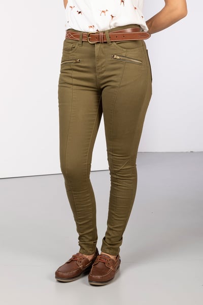 Ladies Biker Jeans - Ella - Khaki