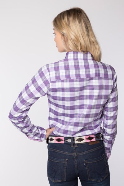 Ladies Hannah Country Checked Shirt - Lilly II - Grape