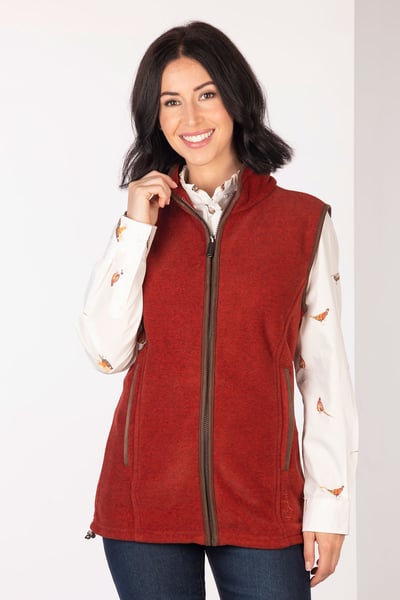 Ladies Premium Fleece Waistcoat - Huggate - Burnt Orange