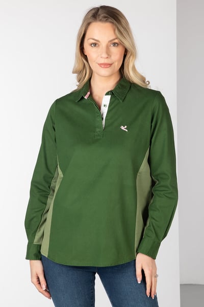 Damen-Panel-Deck-Hemd – Muston - Olivgrün