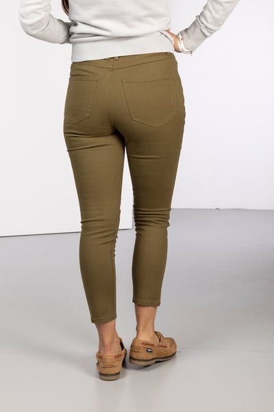 Ladies Cropped Jeans - Ella - Khaki