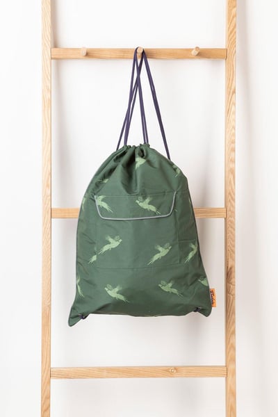 Sac en PE à cordon de serrage Junior Splash - Impression de faisan