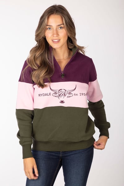 Ladies Sweatshirt - Byland - Cow Olive/Sorbet/Berry