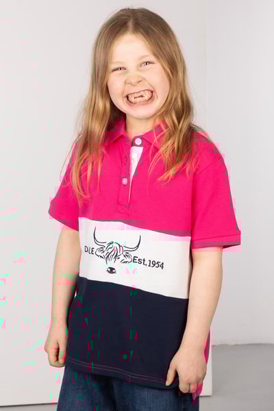 Junior Polo Shirt - Byland - Cow Navy/White/Bonbon