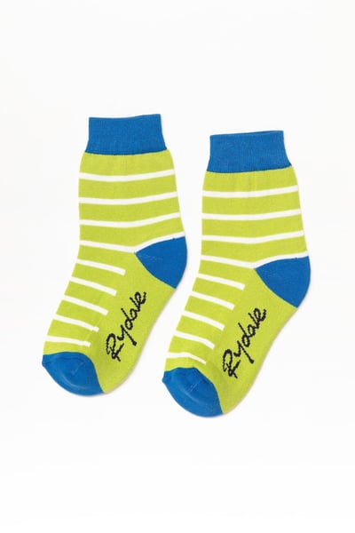 Calcetines tobilleros júnior - Rayado/Lima