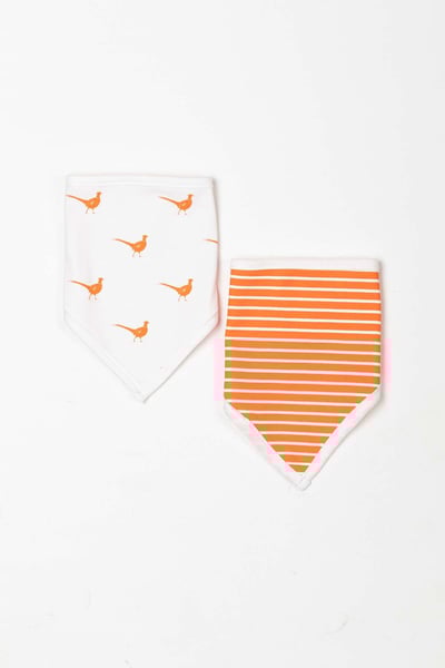 Baby Bibs (2 Pack) - Pheasant Orange