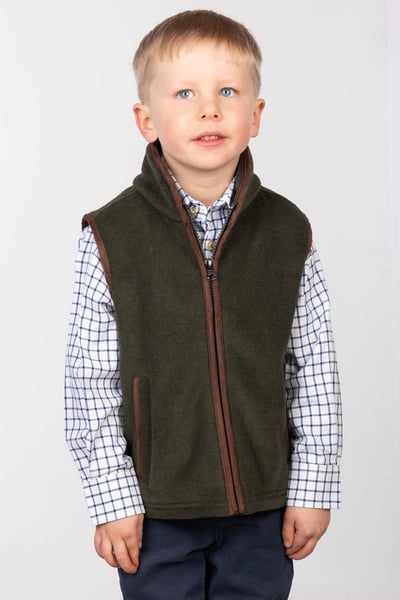 Kid's Mini Fleece Waistcoat - Huggate - Khaki