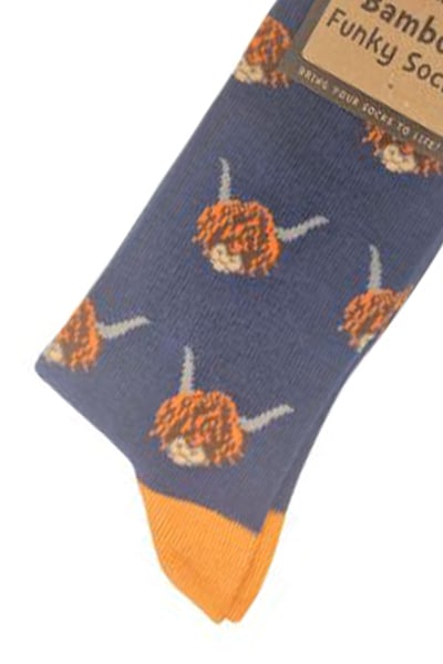 Ladies Bamboo Funky Socks - Highland Cows