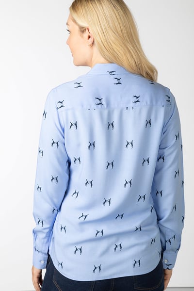 Ladies Button Down Blouse - Wistow II - Boxing Hare Blue