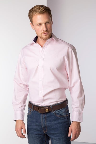 Men's Plain Oxford Cotton Shirt - William - Pink