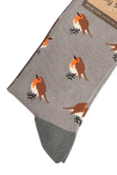 Damen Bambus Funky Socken - Rotkehlchen