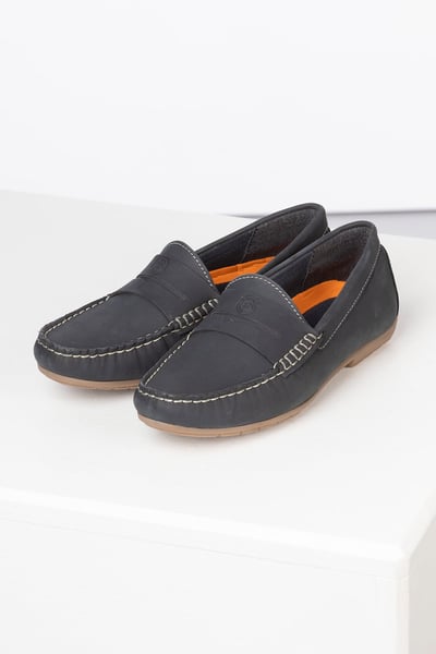 Ladies Nubuck Driving Loafers - Wrelton - Navy