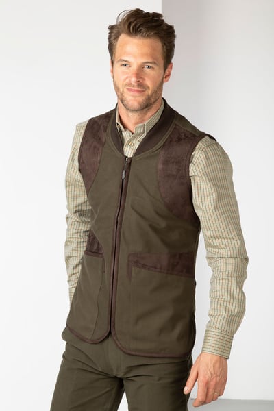 Men's Shooting Waistcoat - Danby - Dark Olive