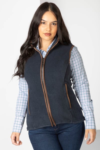Ladies Premium Fleece Waistcoat - Huggate - Marl Navy