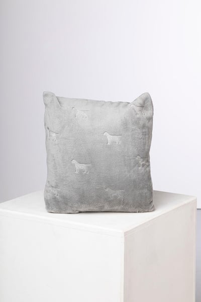 Patterned Fleece Cushion Cover - Silver