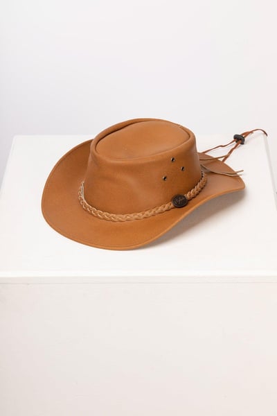 Men's Leather Hat - Cottam - Tan