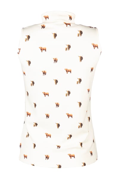 Top sin mangas con cremallera de 1/4 para mujer - Foxholes - Vaca de las tierras altas