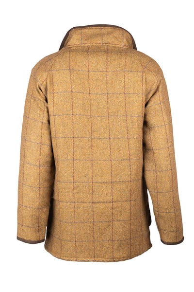 Ladies Long Tweed Coat - Beige Tweed