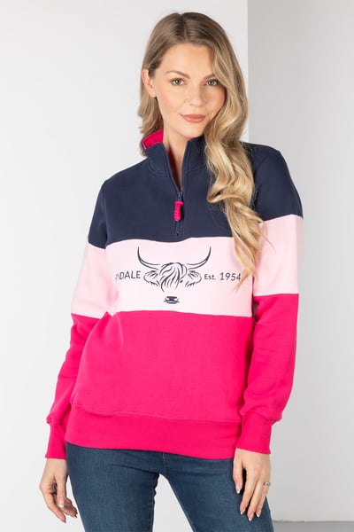 Ladies Sweatshirt - Byland - Cow Bonbon/Sorbet/Navy