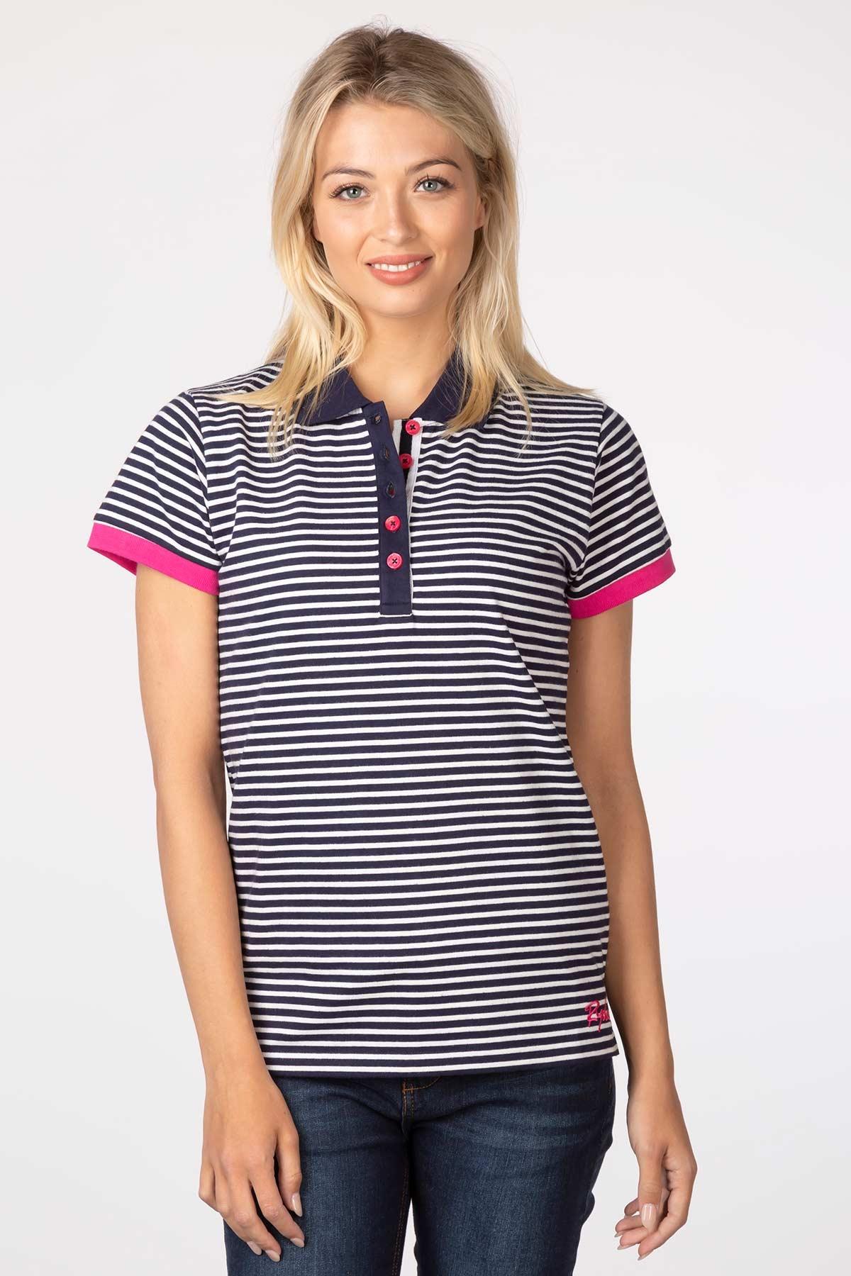 Ladies Stripe Polo Shirt UK Rydale