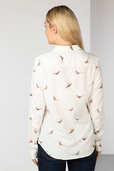 Ladies Button Down Blouse - Wistow II - Pheasant White