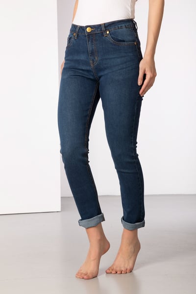Ladies Straight Leg Jeans - Ella - Mid Denim