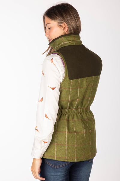 Damen Tweedweste - Belton III - Grün/Rosa Tweed