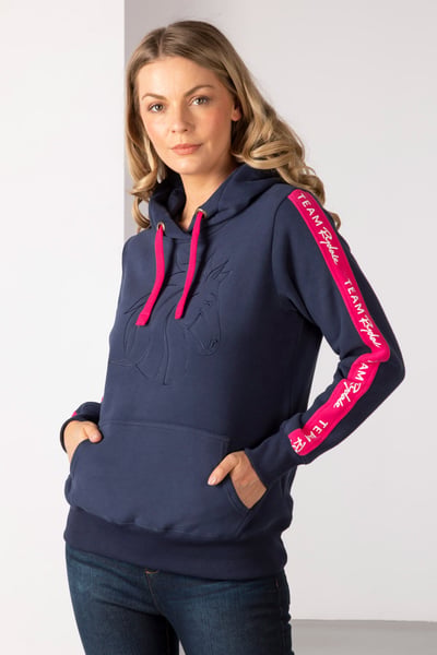 Ladies Horse Head Overhead Hoody - Navy