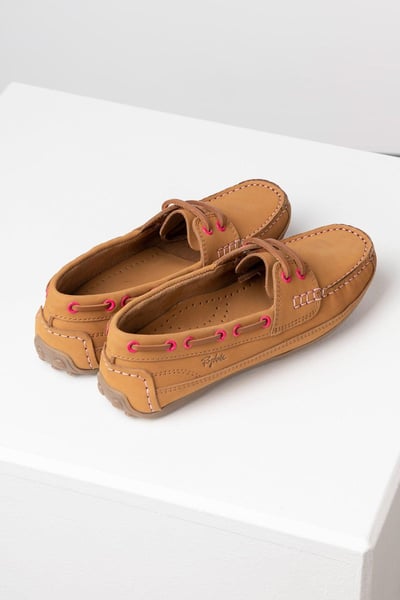 Ladies Driving Deck Shoes - Reighton - Tan