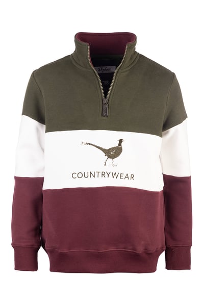 Boy's Sweatshirt - Byland II - Pheasant Olive/White/Wine