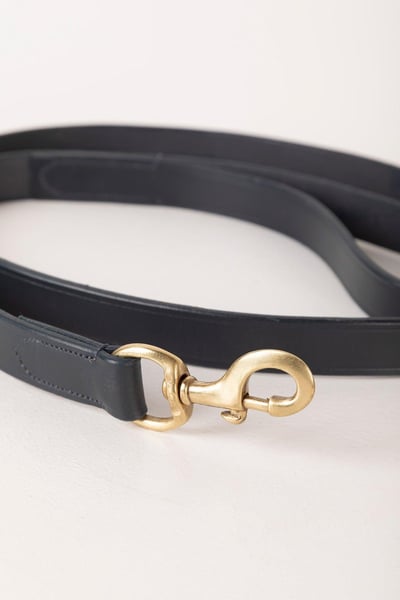 Thick Dog Lead - Leather - Navy